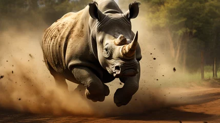 Fotobehang Majestic Rhino © levit