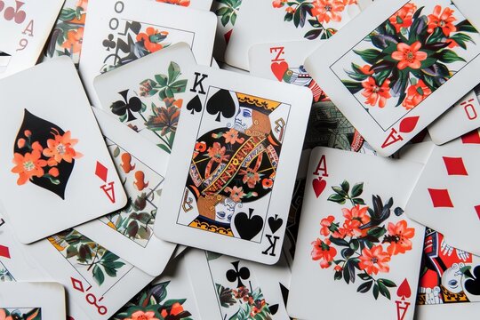Flower Patterned Poker Cards