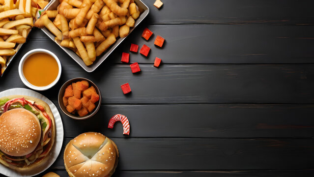 hamberger,junk food,hamberger with table,food