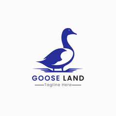 minimalist goose logo vector template icon design