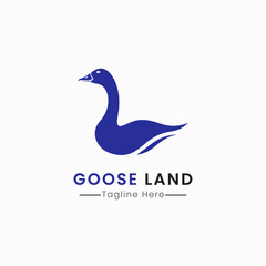 minimalist goose logo vector template icon design