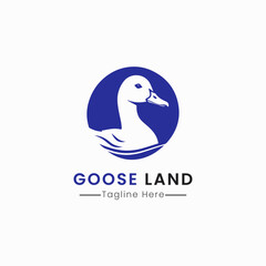 minimalist goose logo vector template icon design