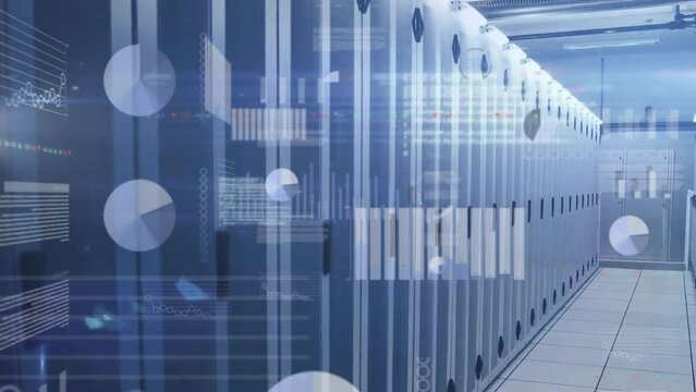 Animation of digital data processing over computer servers