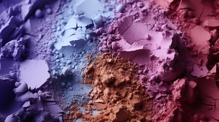 Colorful powder dust background. Loose shadows in pink, purple, blue colors.