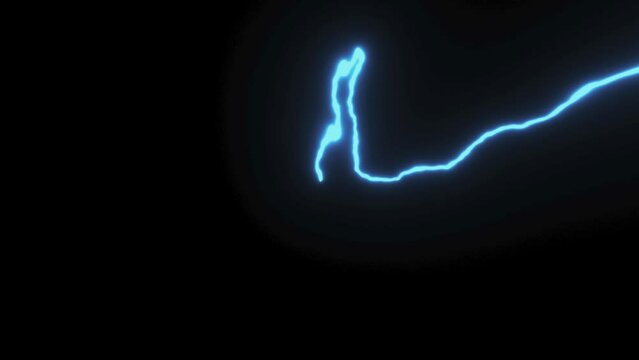 Lightning crack overlay effect black screen Blue and white light comes from sky dark mood light weather video