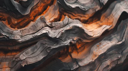 Zelfklevend Fotobehang A breathtaking close-up of bark wood texture © UMAR SALAM