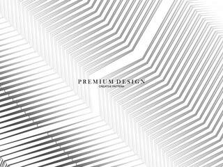 Premium abstract white background with layers of black and gray gradient stripe pattern. Modern vector background.