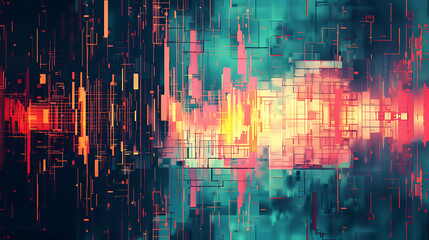 Digital Glitch Art: Abstract Noise Effect with Glitch Noise Distortion Texture Background