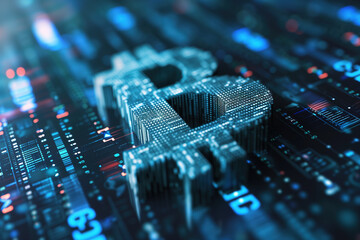 Bitcoin 3d symbol on the finance digital screen background