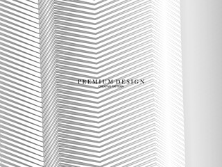 Premium abstract white background with layers of black and gray gradient stripe pattern. Modern vector background.