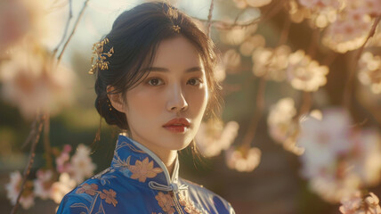 Beautiful Japanese woman in a kimono.