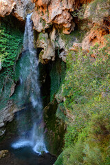 CASCADA EN EL RIO EVA. CERCA DE RIODEVA. TERUEL. ARAGÓN. ESPAÑA