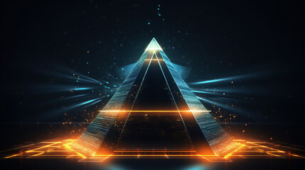 Pyramid graphics and data analysis, 3D rendering.