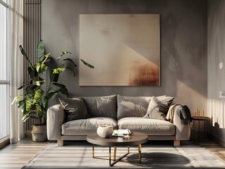 Grey Living Room with Atmospheric Color Wash