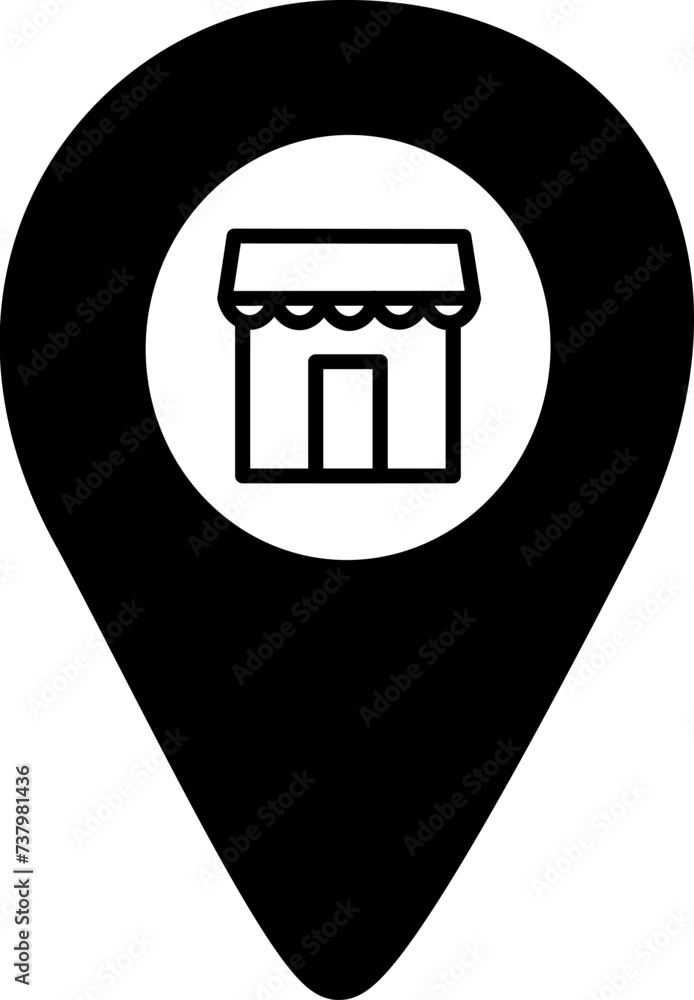 Aufkleber store location icon. shop location pin vector icon. replaceable vector design.