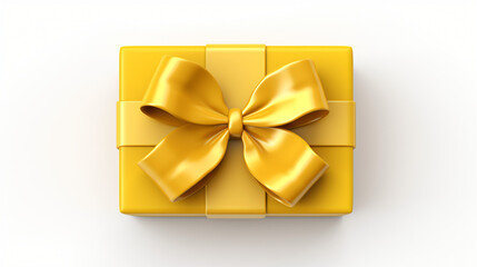 Realistic yellow gift box
