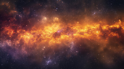 Fiery bursts of light beneath the celestial tapestry of the Milky Way - obrazy, fototapety, plakaty