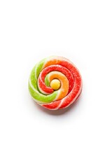The One Single colorful candy close up isolated on white background