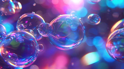 Fototapete Holographic bubbles morphing and merging © UMAR SALAM