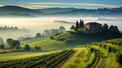 Fototapeta na wymiar Scenic Landscape near Florence with arm