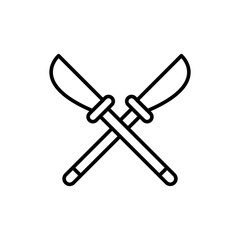 Spear outline icons, accounting minimalist vector illustration ,simple transparent graphic element .Isolated on white background