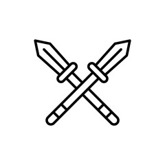 Spear outline icons, accounting minimalist vector illustration ,simple transparent graphic element .Isolated on white background