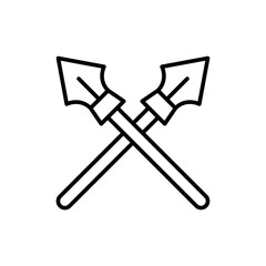 Spear outline icons, accounting minimalist vector illustration ,simple transparent graphic element .Isolated on white background