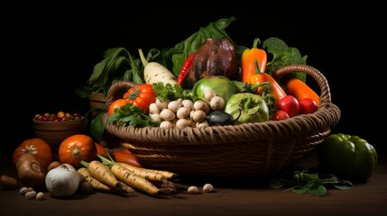 Assorted Vegetables Filling a Basket