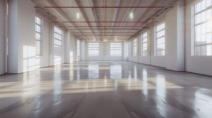 empty factory interior or empty warehouse