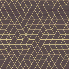 Seamless geometric background for your designs. Modern brown and yellow ornament. Geometric abstract pattern