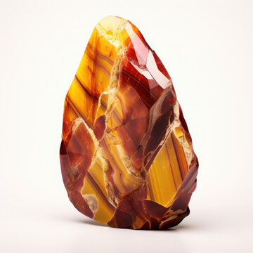 Bright colorful Mookaite stone isolated on white background
