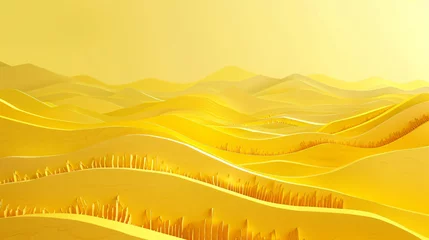 Tuinposter Yellow landscape paper sculpture © levit
