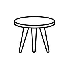 Round table outline icons, accounting minimalist vector illustration ,simple transparent graphic element .Isolated on white background