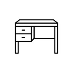 Desk outline icons, accounting minimalist vector illustration ,simple transparent graphic element .Isolated on white background