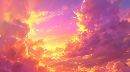 Foto op Plexiglas A breathtaking depiction of a real majestic sunrise sky background © UMAR SALAM