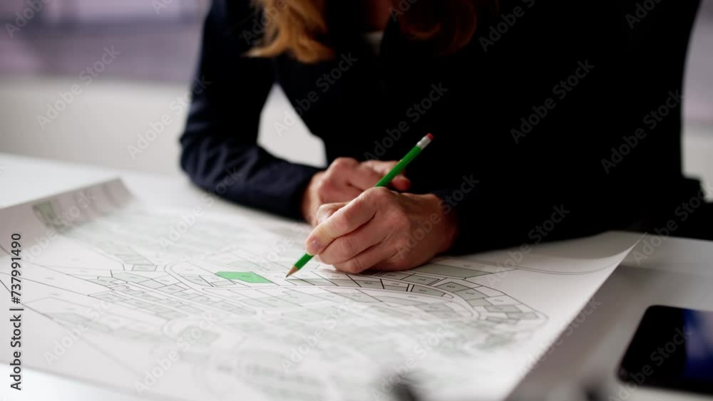 Poster cadastre land map plot