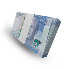 3D rendering of Stacks of Argentina Money 500 pesos Banknotes