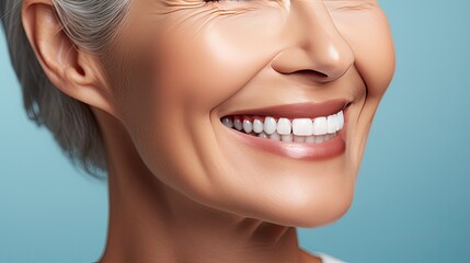 Obraz premium senior man smile with perfect white teeth