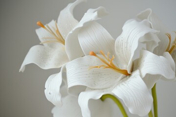 white fondant lilies with added texture and color details