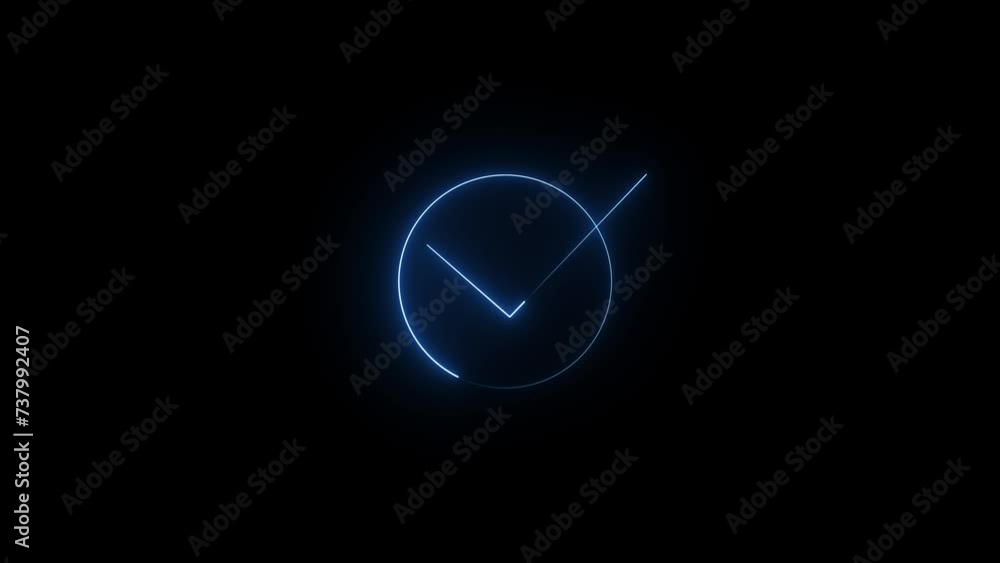 Poster animation of neon check mark symbol. success check mark icon animation.