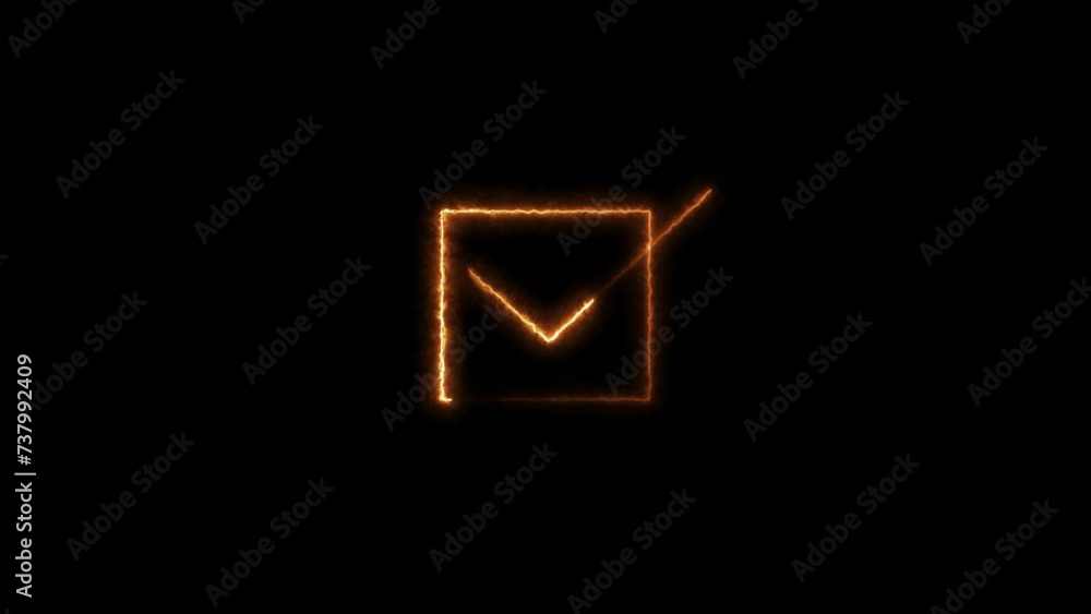 Poster check box animated outline icon. check box line icon 4k motion design for web design, mobile apps, u