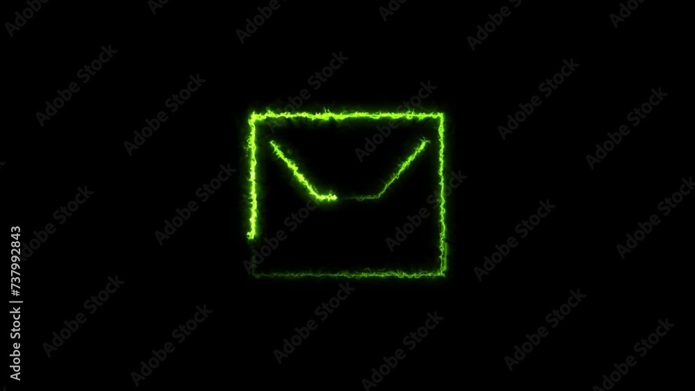 Poster envelope icon with plexus effect. connected lines with dots. lines plexus