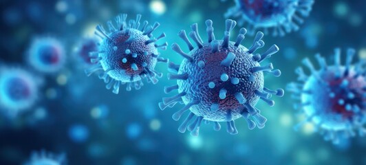 3D virus disease infection molecule covid graphic in the air