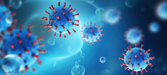 3D virus disease infection molecule covid graphic in the air