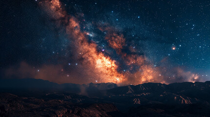 Fototapeta premium The night alight with vivid explosions