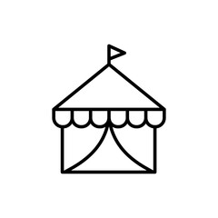 Tent outline icons, accounting minimalist vector illustration ,simple transparent graphic element .Isolated on white background