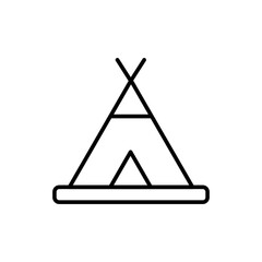 Tent outline icons, accounting minimalist vector illustration ,simple transparent graphic element .Isolated on white background