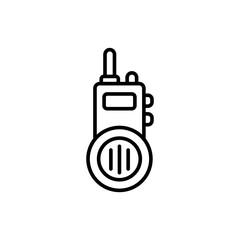 Walkie talkie outline icons, accounting minimalist vector illustration ,simple transparent graphic element .Isolated on white background