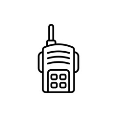 Walkie talkie outline icons, accounting minimalist vector illustration ,simple transparent graphic element .Isolated on white background