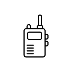 Obraz premium Walkie talkie outline icons, accounting minimalist vector illustration ,simple transparent graphic element .Isolated on white background